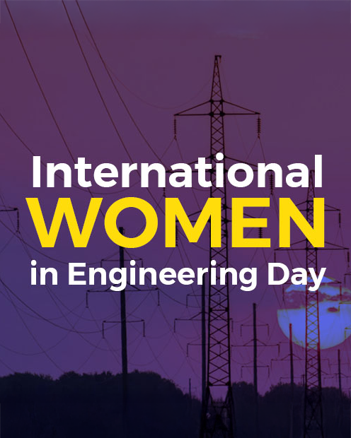 a purple sky with the words International Women in Engineering day 