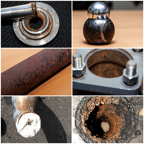 Images showing the impact of poor water treatment on boilers equipment