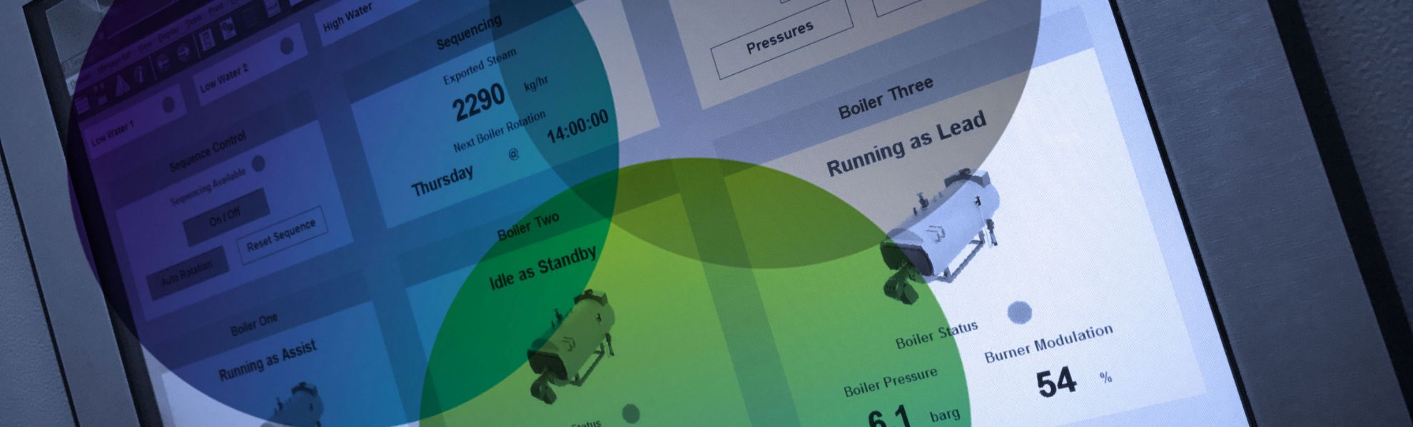 Close up of a Unity screen with data and icons showing. The Unity logo is placed over the tops